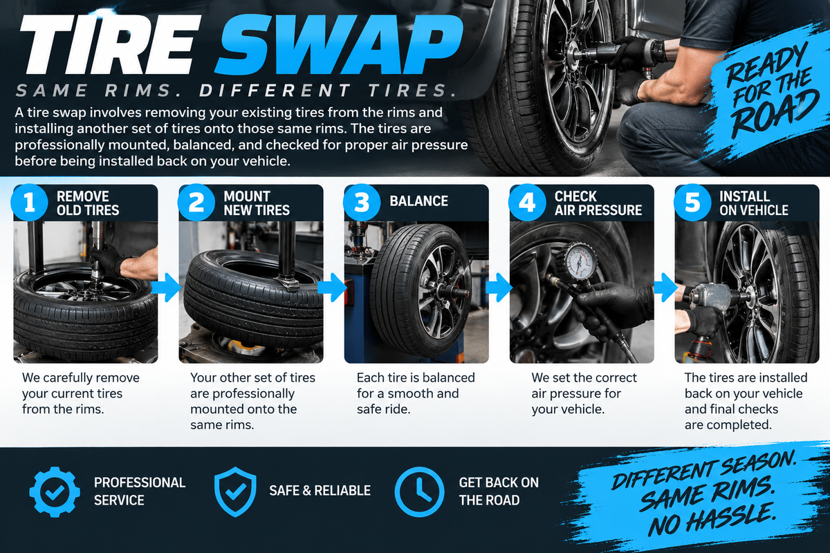 TIRE SWAP - MOUNT AND BALANCE